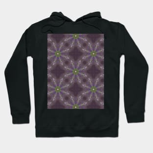 Green Center Purple Flower Pattern - WelshDesignsTP003 Hoodie